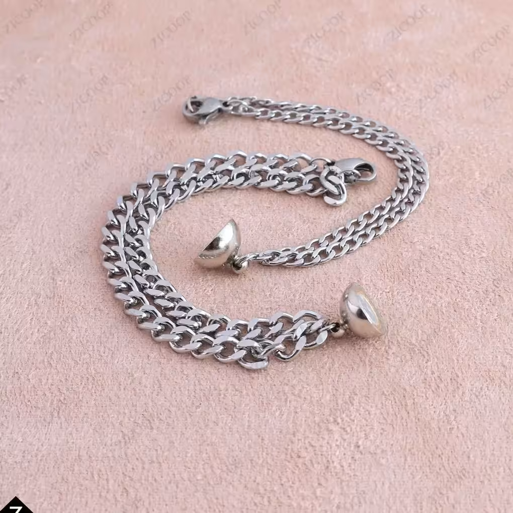 دستبند مگنتی عشق رنگ ثابت استیل 