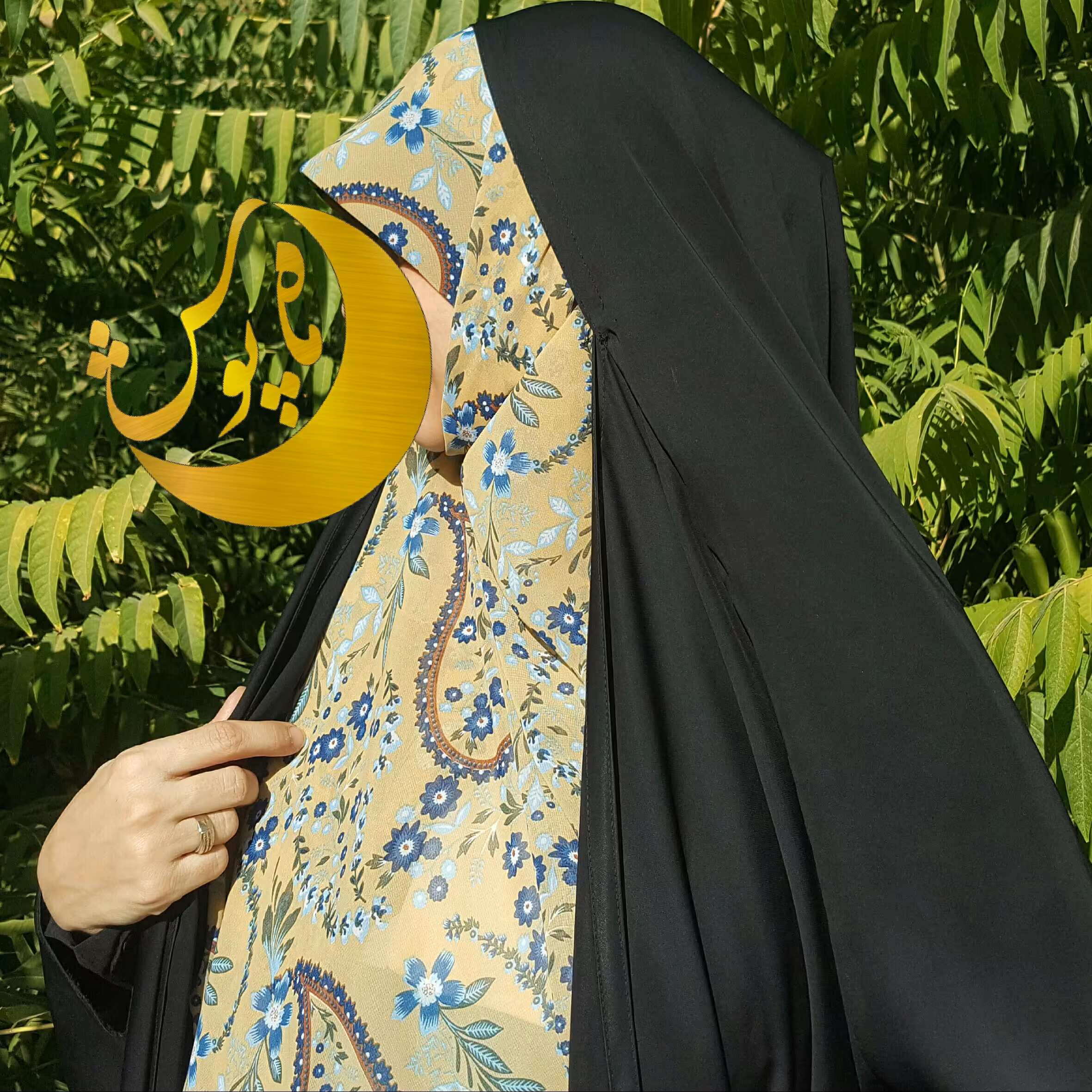 ست روسری و ساق حریر کرپ