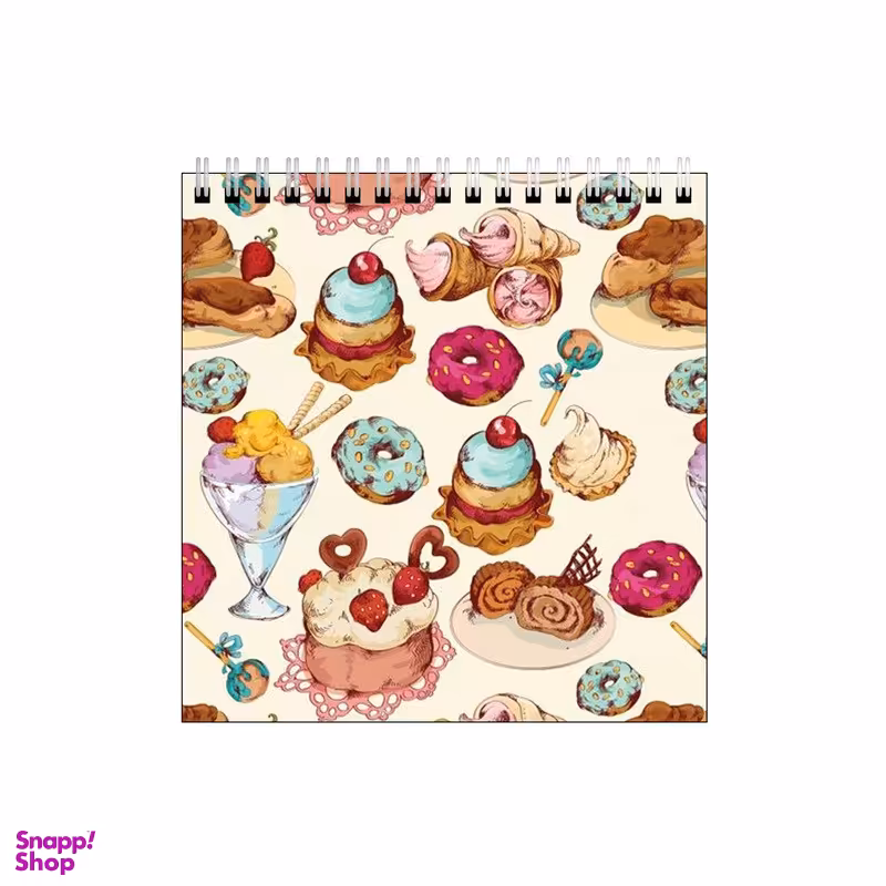 دفتر طراحی 60 برگ طرح کیک و بستنی و دونات کد 6189001