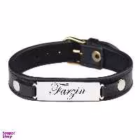 دستبند مردانه گيلواره زراوشان مدل چرم طبیعی اسم فرزین کد FLK 0109