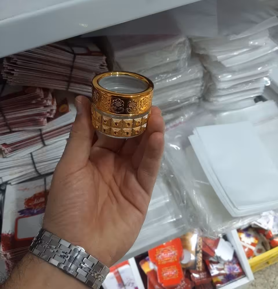 ظروف بسته بندی زعفران - طلایی - جدید - کوچک