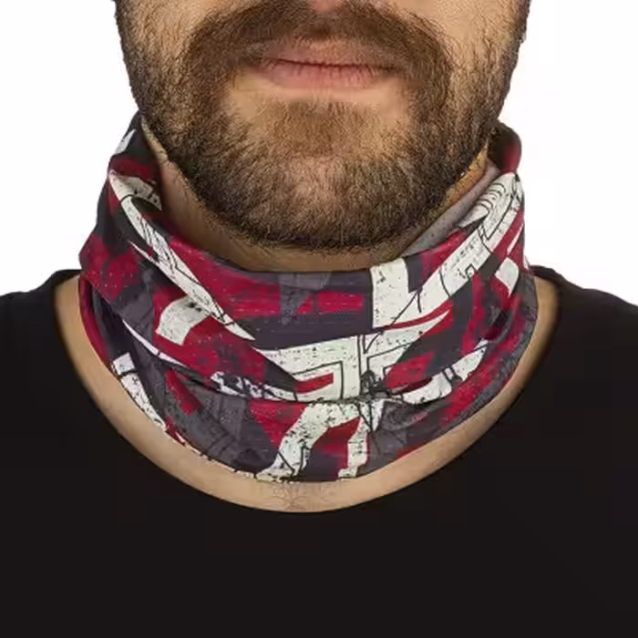 دستمال سر و گردن کوهنوردی اسکارف تابستانی طرحدار سوزنی ( زرشکی/کرم )