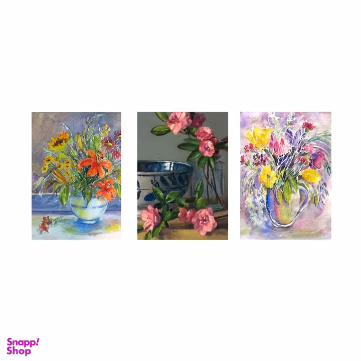 مگنت طرح گلدان کد FLO4 مجموعه 3 عددی