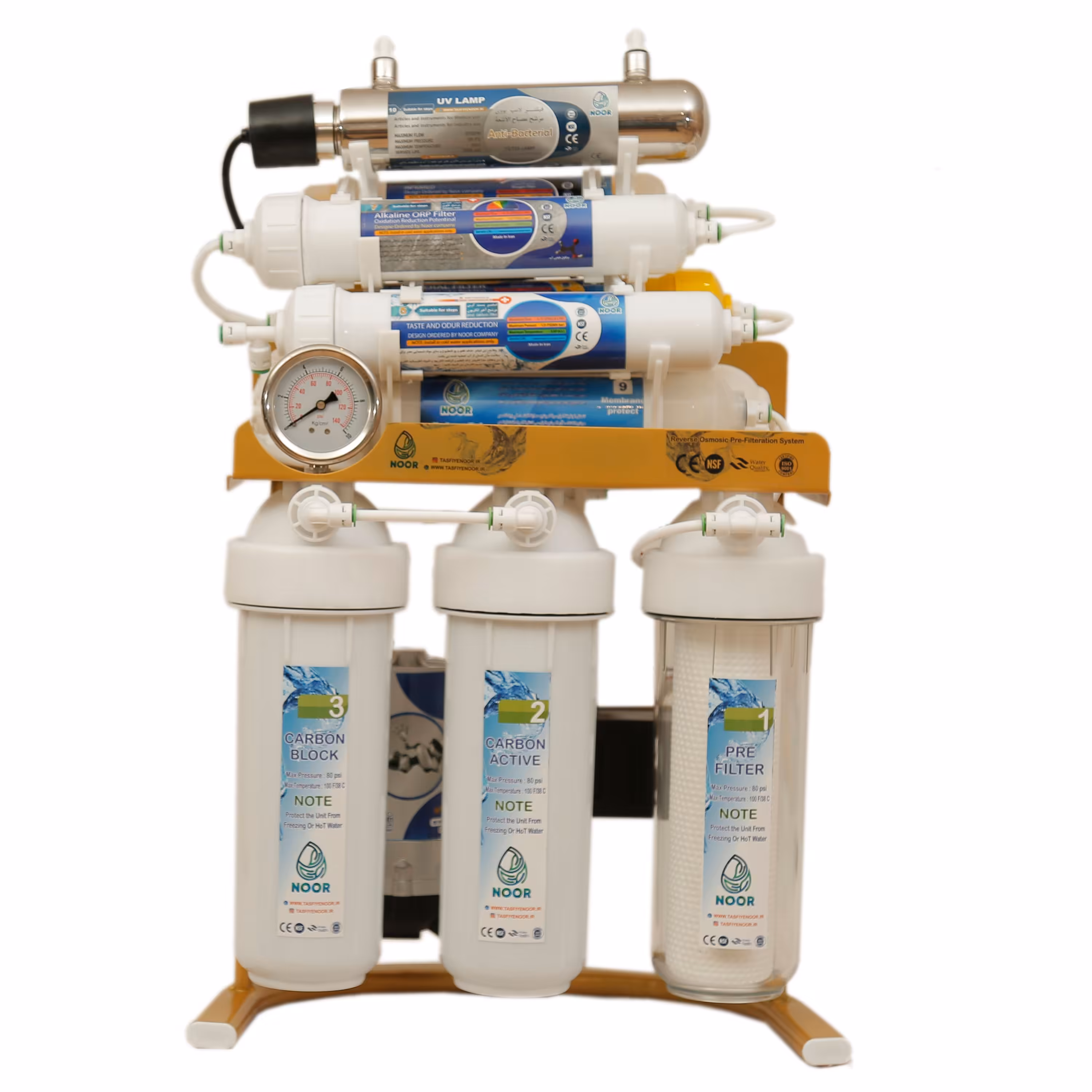 دستگاه تصفیه آب خانگی 10 مرحله ای نور مدل SUPER GOLD X1000 با گارانتی 2 ساله