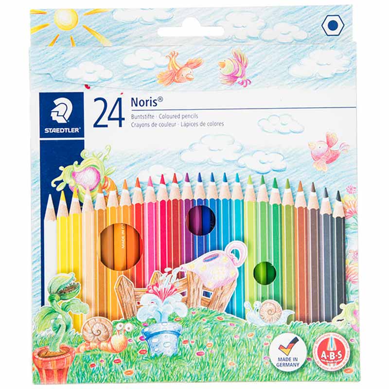 خرید مداد رنگی استدلر 24 رنگ جعبه مقوایی مدل نوریس کلاب کد 144NC24