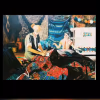 تابلوی نقاشی رنگ روغن کارگاه قالی بافی