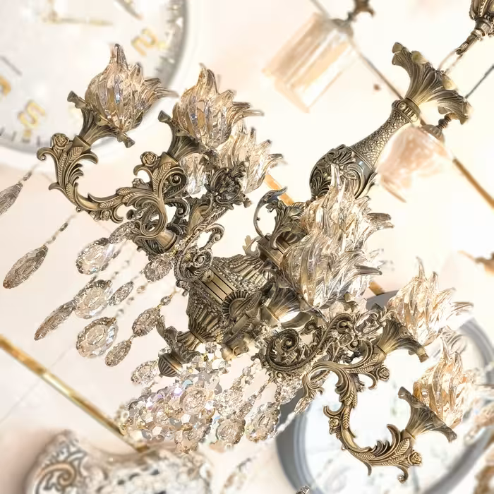 لوستر آرامیس متوسط 5 شاخه 10 لامپه آنتیک