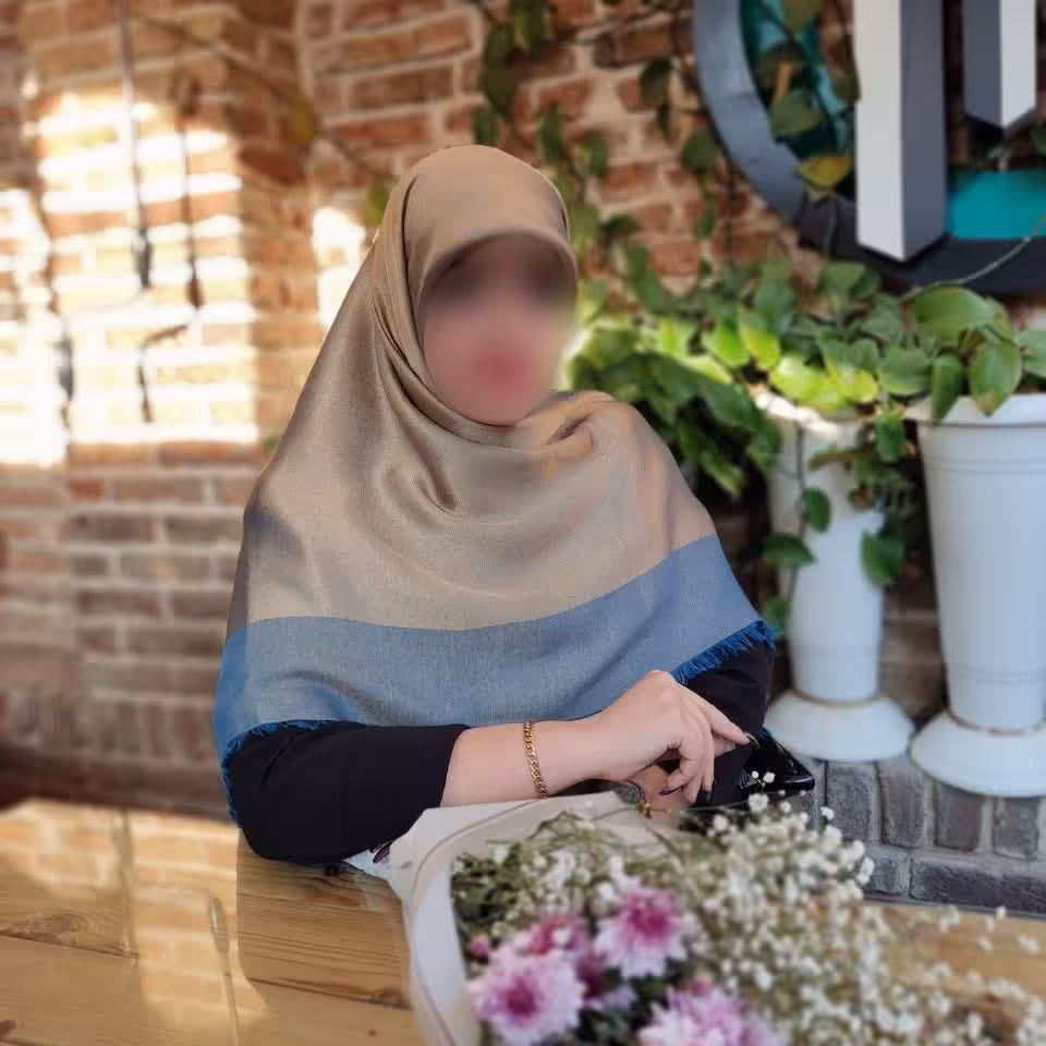 روسری بامبو دورریش رنگ طلایی-آبی