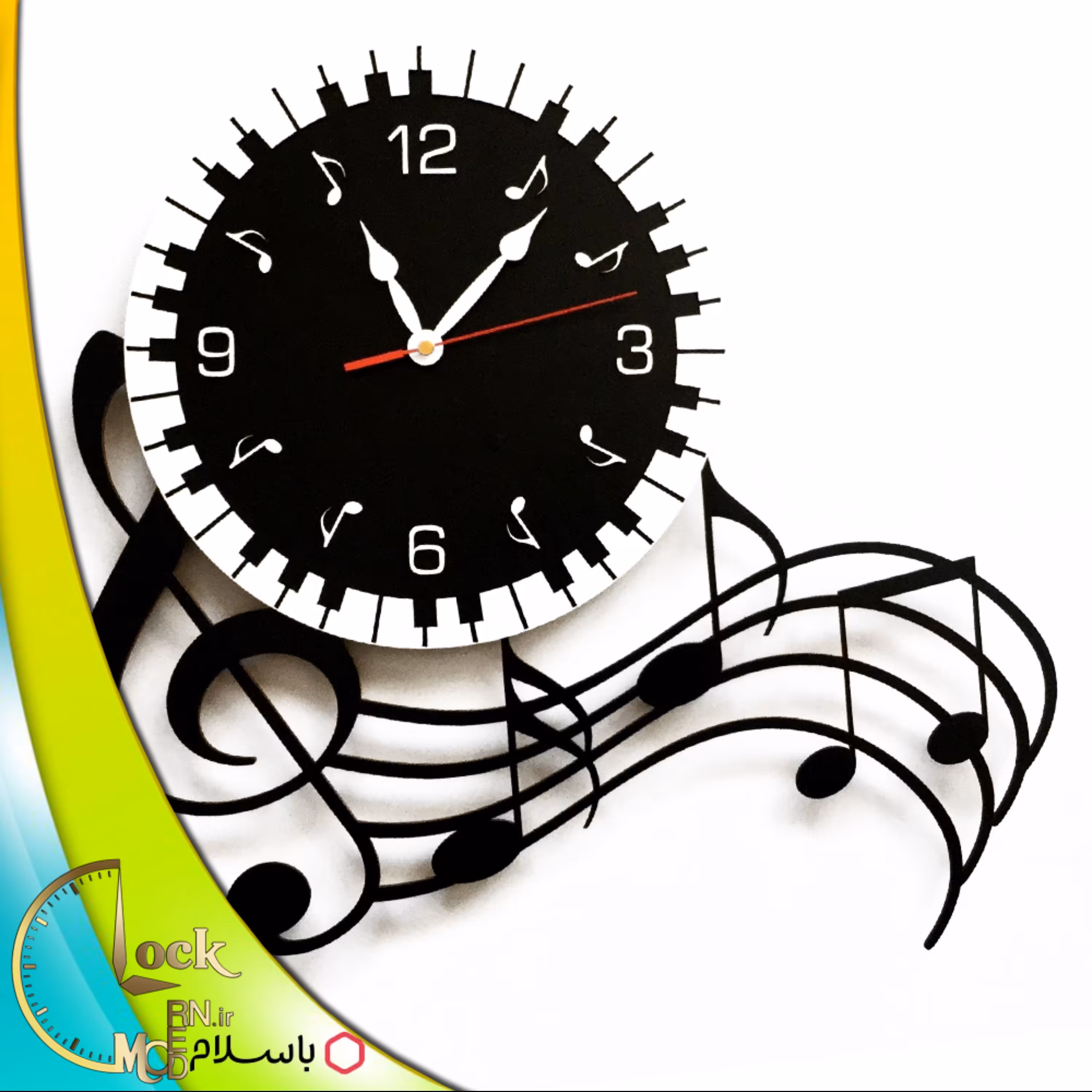 ساعت دیواری طرح پیانو و سل کد 44