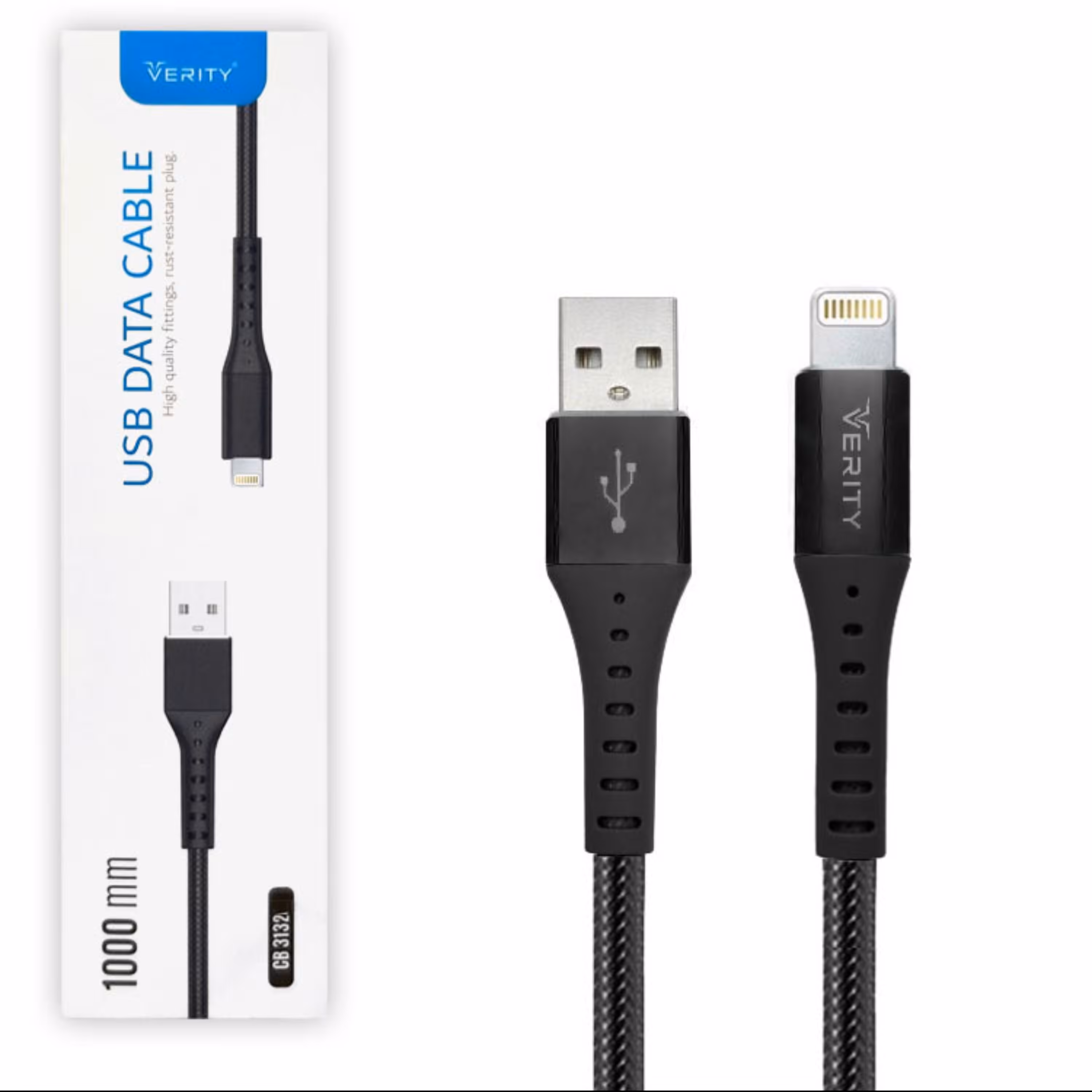 کابل دیتا و شارژ آیفون VERITY مدل CB3132 مشکی