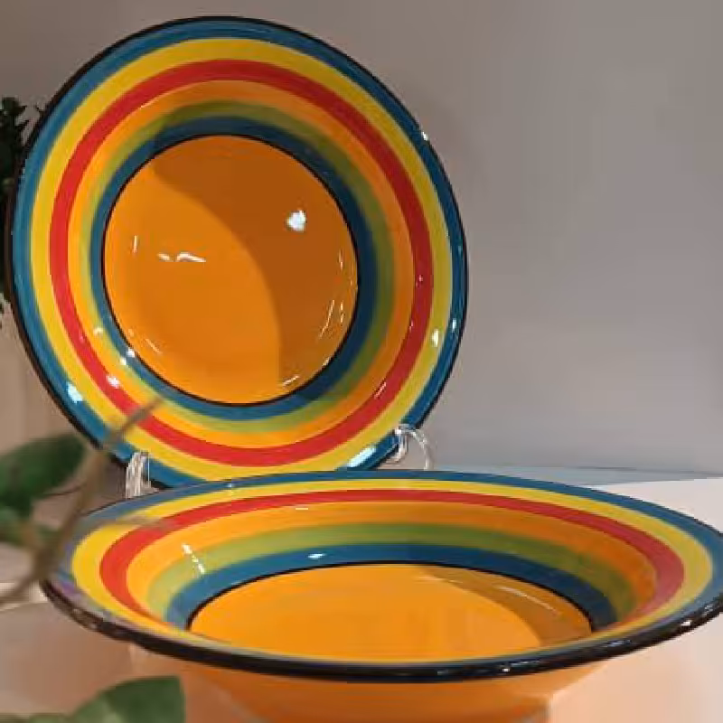 بشقاب خورشت خوری رنگین کمان سرامیک با کیفیت عالی
