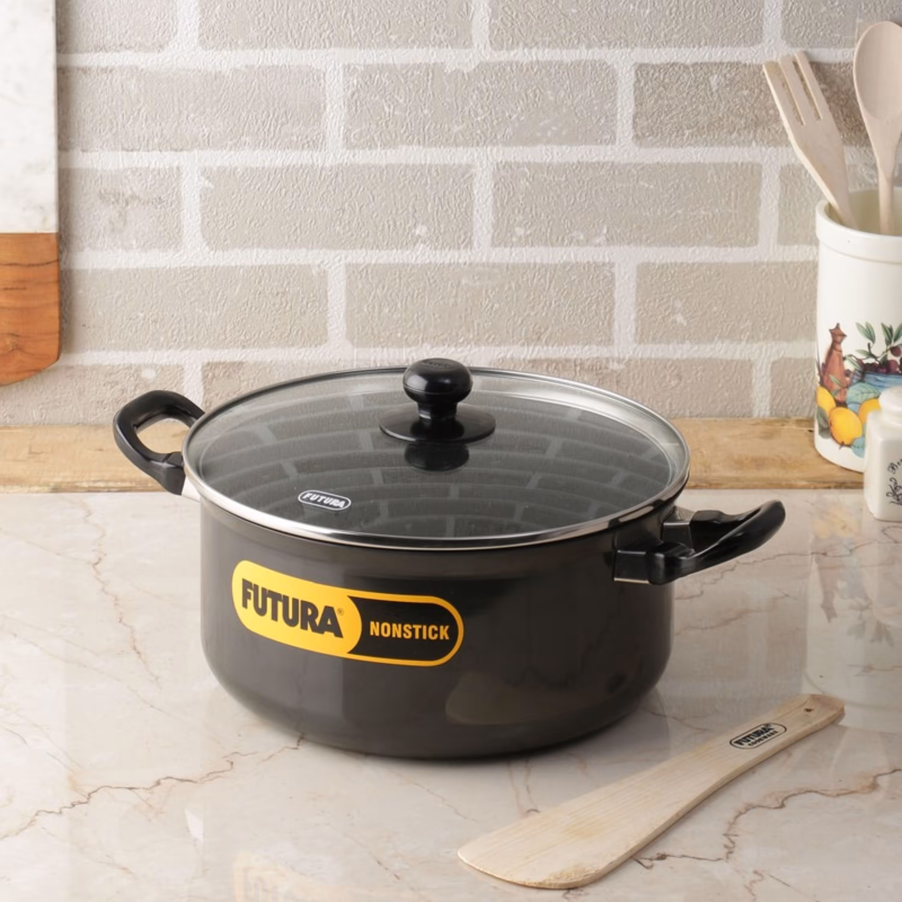 دیگ نچسب درب شیشه ای فیوچورا (24 سانتی متر)