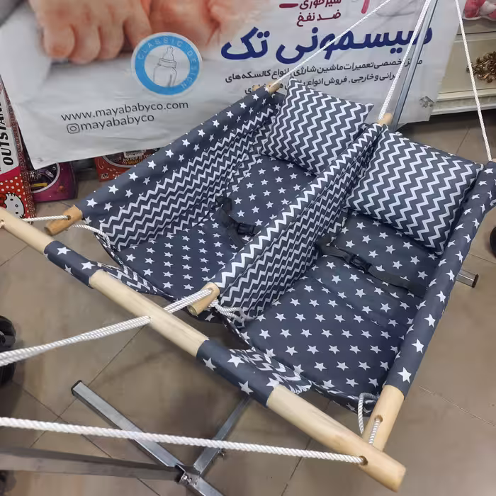بانوج دوقلو کودک گهواره دوقلو سیسمونی ننو دوقلو کیفیت عالی تحمل وزن 40 کیلو پایه قوطی پروفیل سنگینه درجه یک 