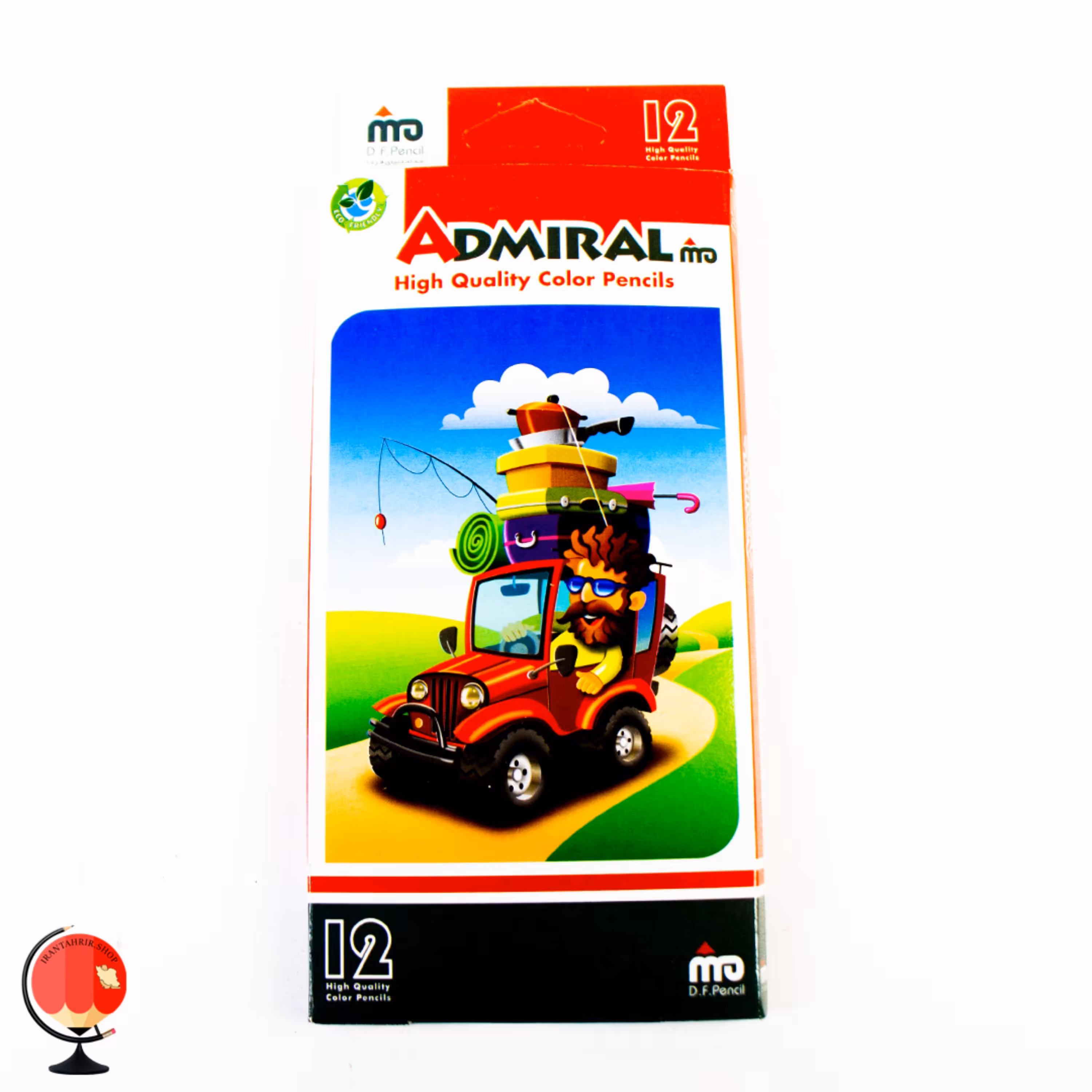 مداد رنگی ادمیرال 12 رنگ طرح ماشین جعبه مقوایی کد1391
