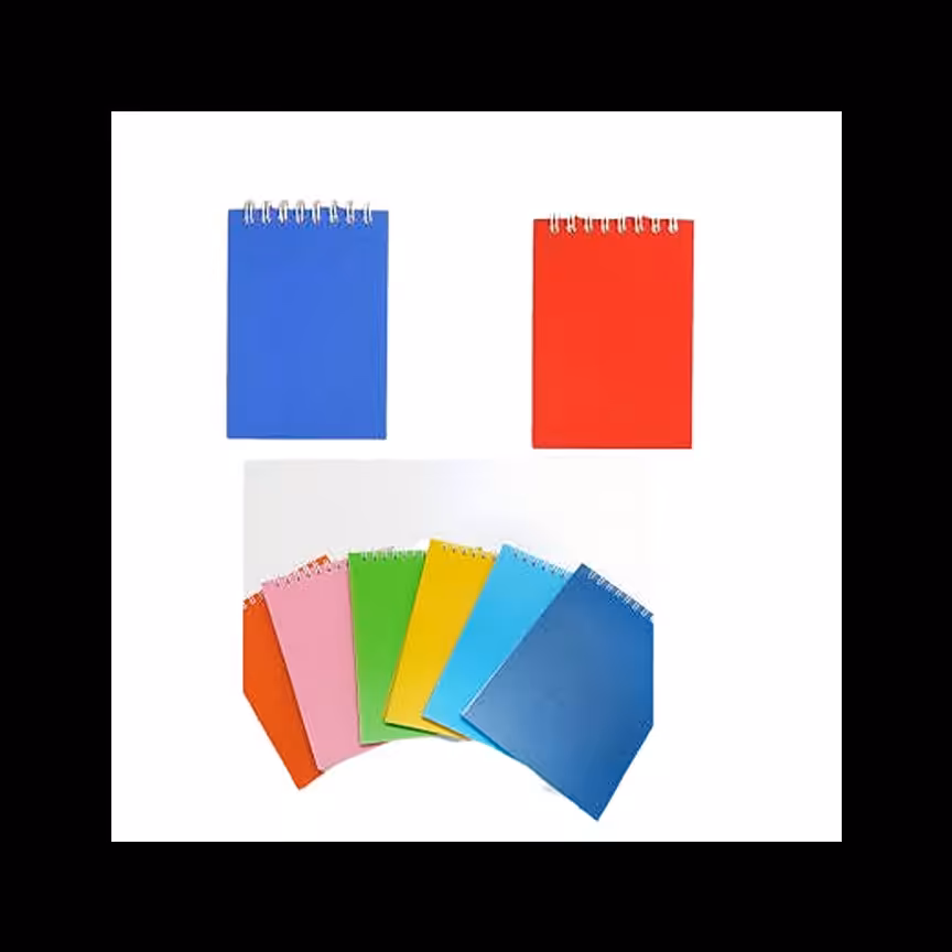 دفتر یادداشت 1.8 سیمی طلقی رنگی 12 جلدی 