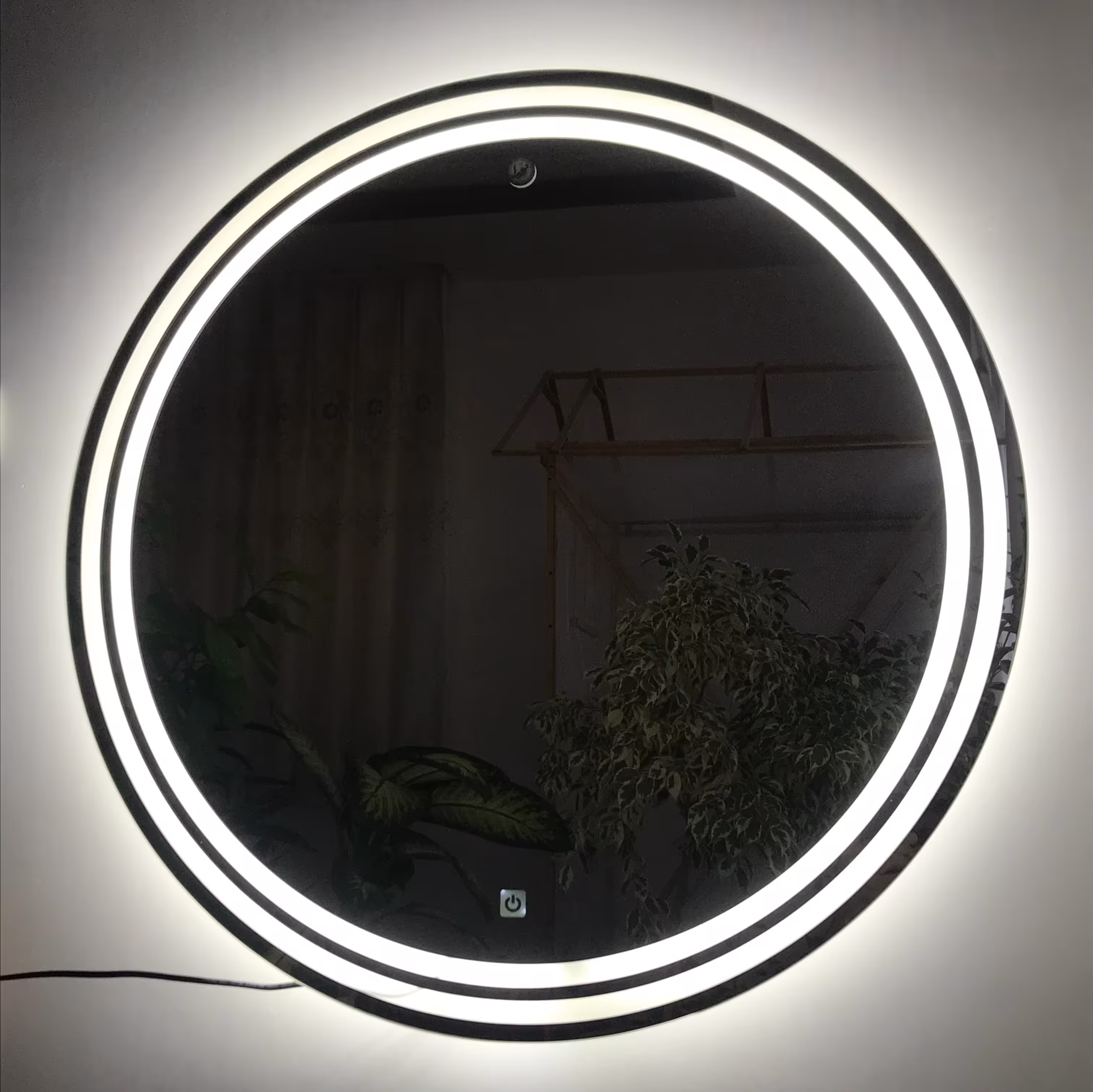 آینه بک لایت نورا . طرح بیکران . مجهز به سنسور لمسی 12 ولت . قطر 60 سانت