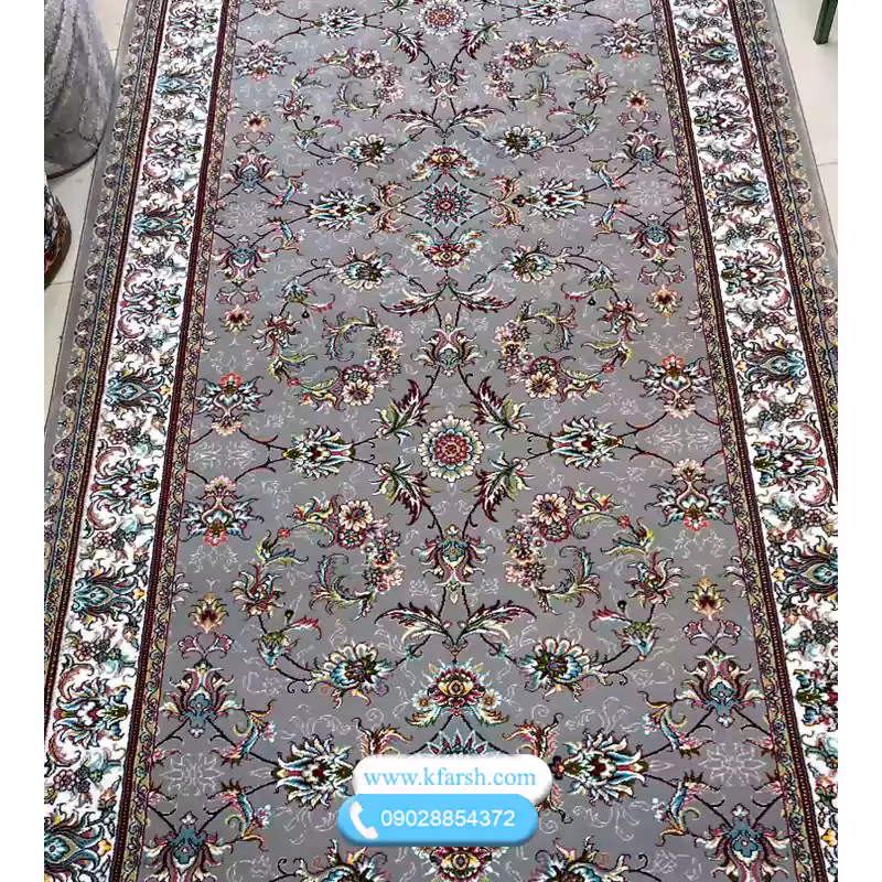فرش کناره متری 700شانه افشان طوسی ورژن