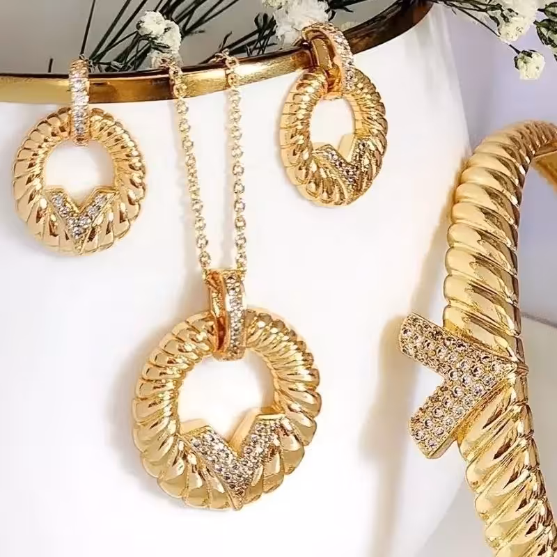 ست برند XUPINGفوالعاده شیک بدلیجات رنگ ثابت گالری ثمینا