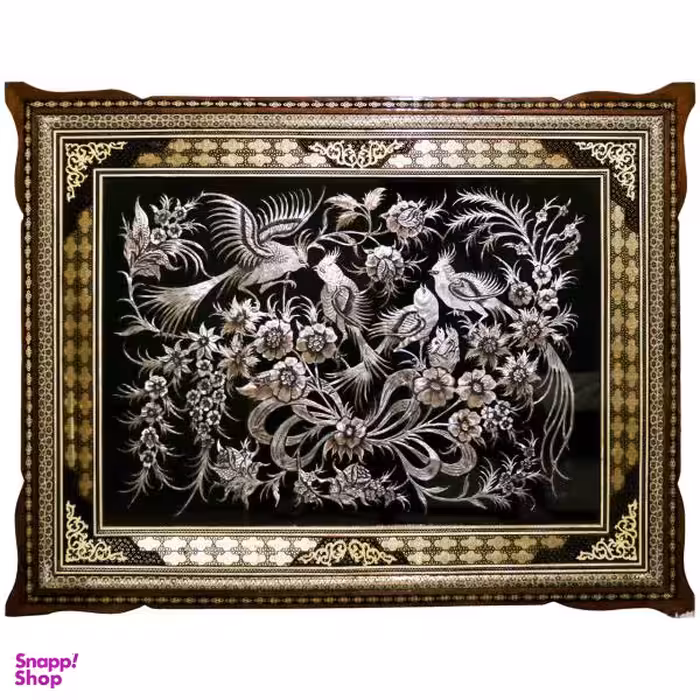 تابلو خاتم و قلمزنی طرح گل و مرغ مدل 474142