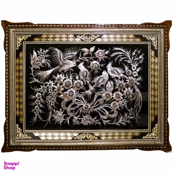 تابلو خاتم و قلمزنی طرح گل و مرغ مدل 474142