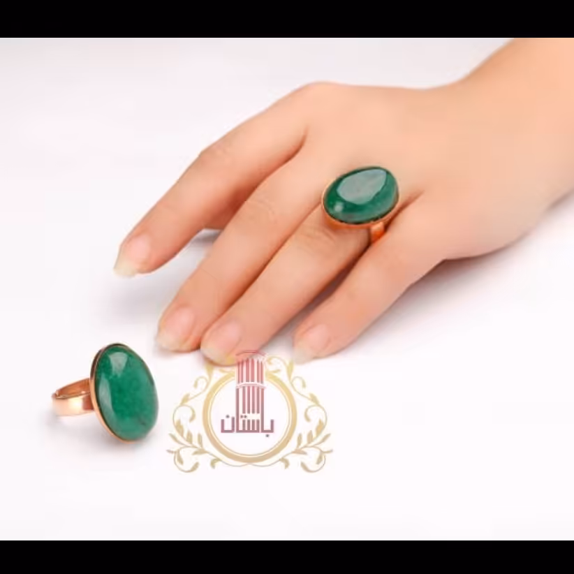 انگشتر مس و سنگ سبز