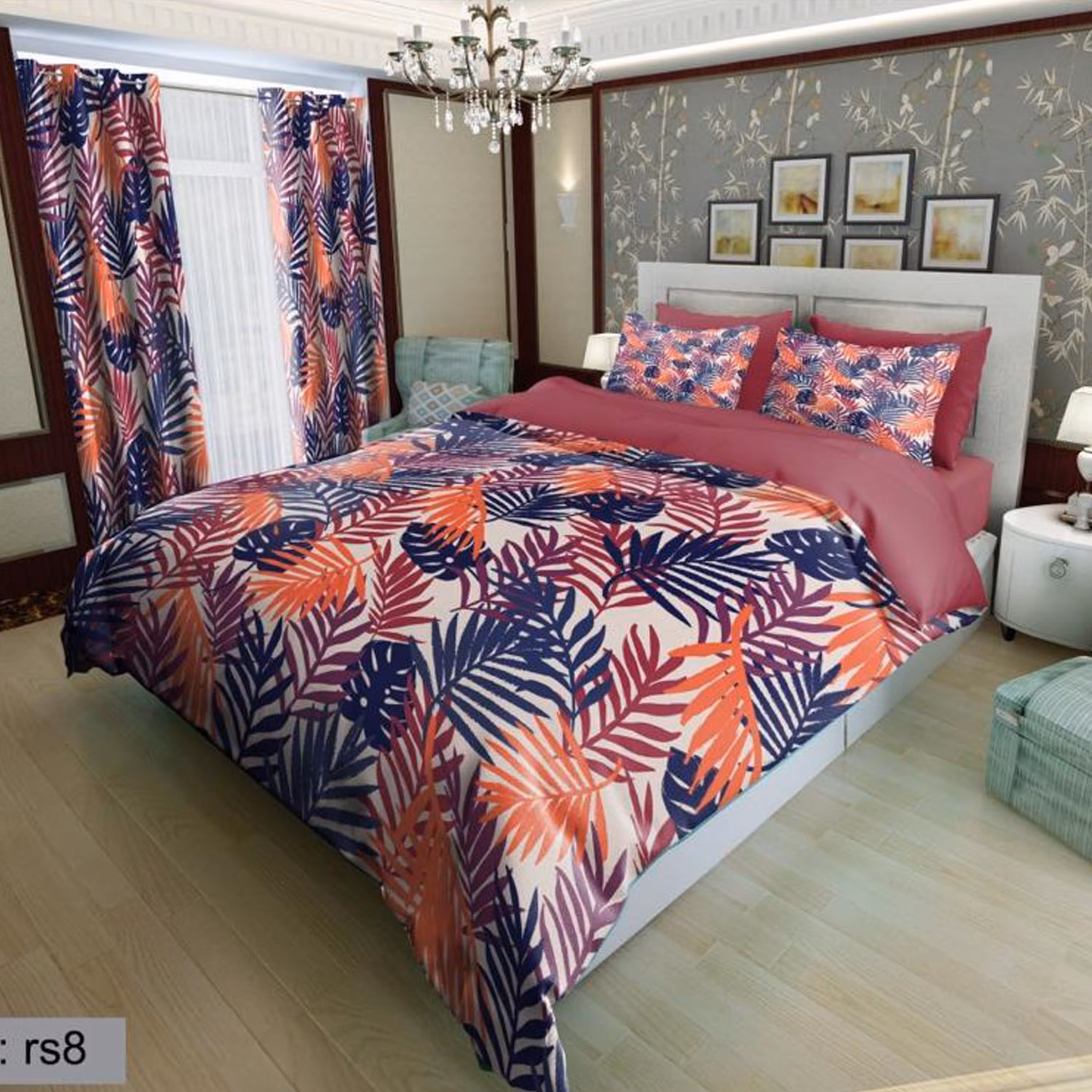 سرویس روتختی 1 نفره تنسل چاپی برندترک لند (Turk Land)  کد rs 8