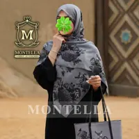 روسری نخی طوسی با کیف ست