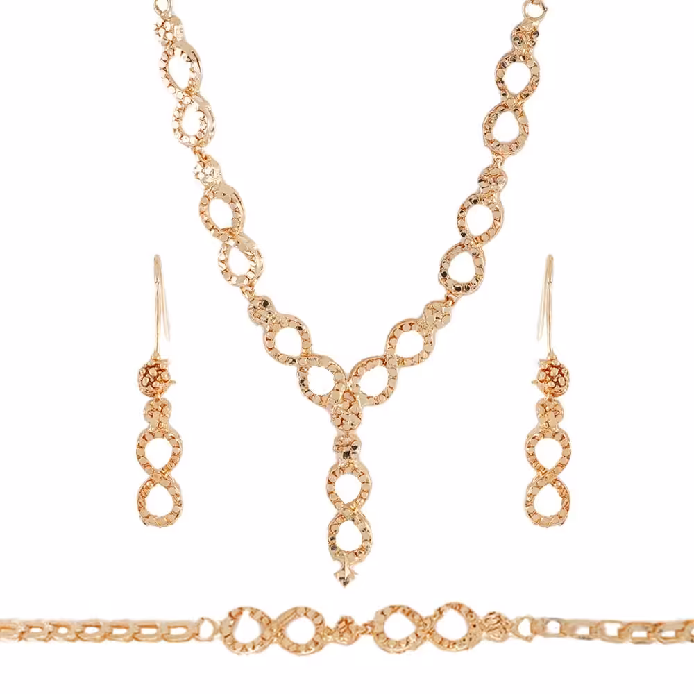 نیم ست گوشواره ، و گردنبند و دستبند زنانه مدل 1607 همراه با جعبه کادویی