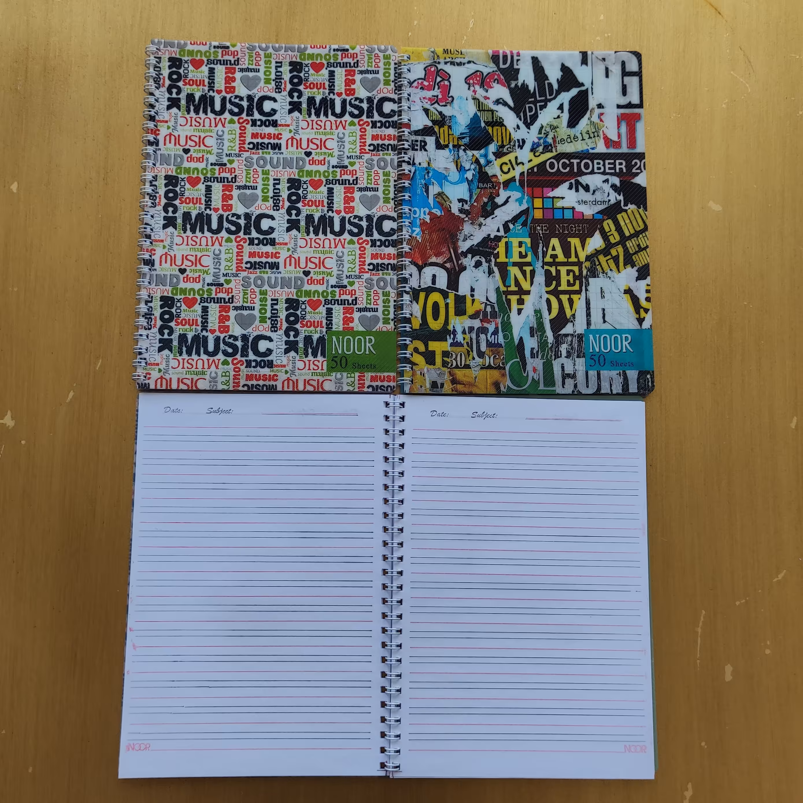 دفتر زبان 50 برگ برند نور سیمی جلد طلقی