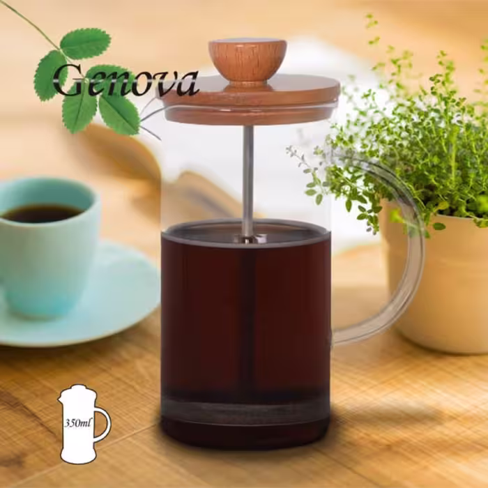 قهوه ساز فرنچ پرس چوبی جنوا - 350 میلی لیتر