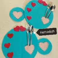 ست زیر بشقابی و زیر لیوانی  4 عددی نمدیش