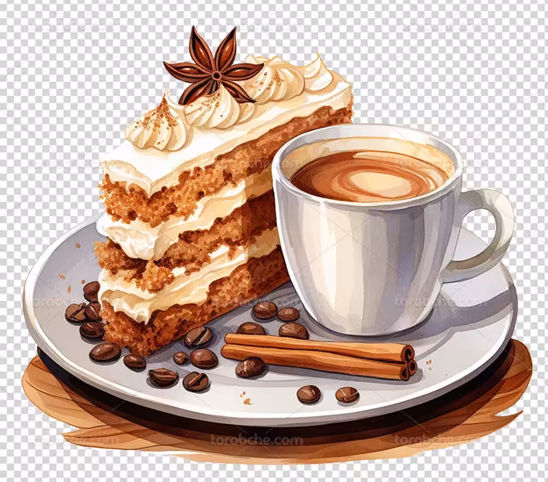 عکس PNG کیک و فنجان | گرافیک با طعم تربچه