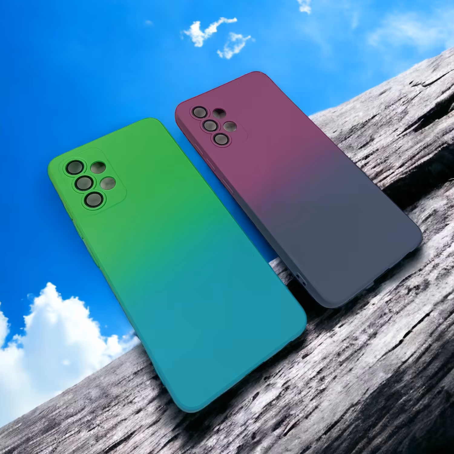 قاب سیلیکونی دو رنگ معمولی محافظ لنزدار مناسب برای گوشی Samsung Galaxy A32 4G