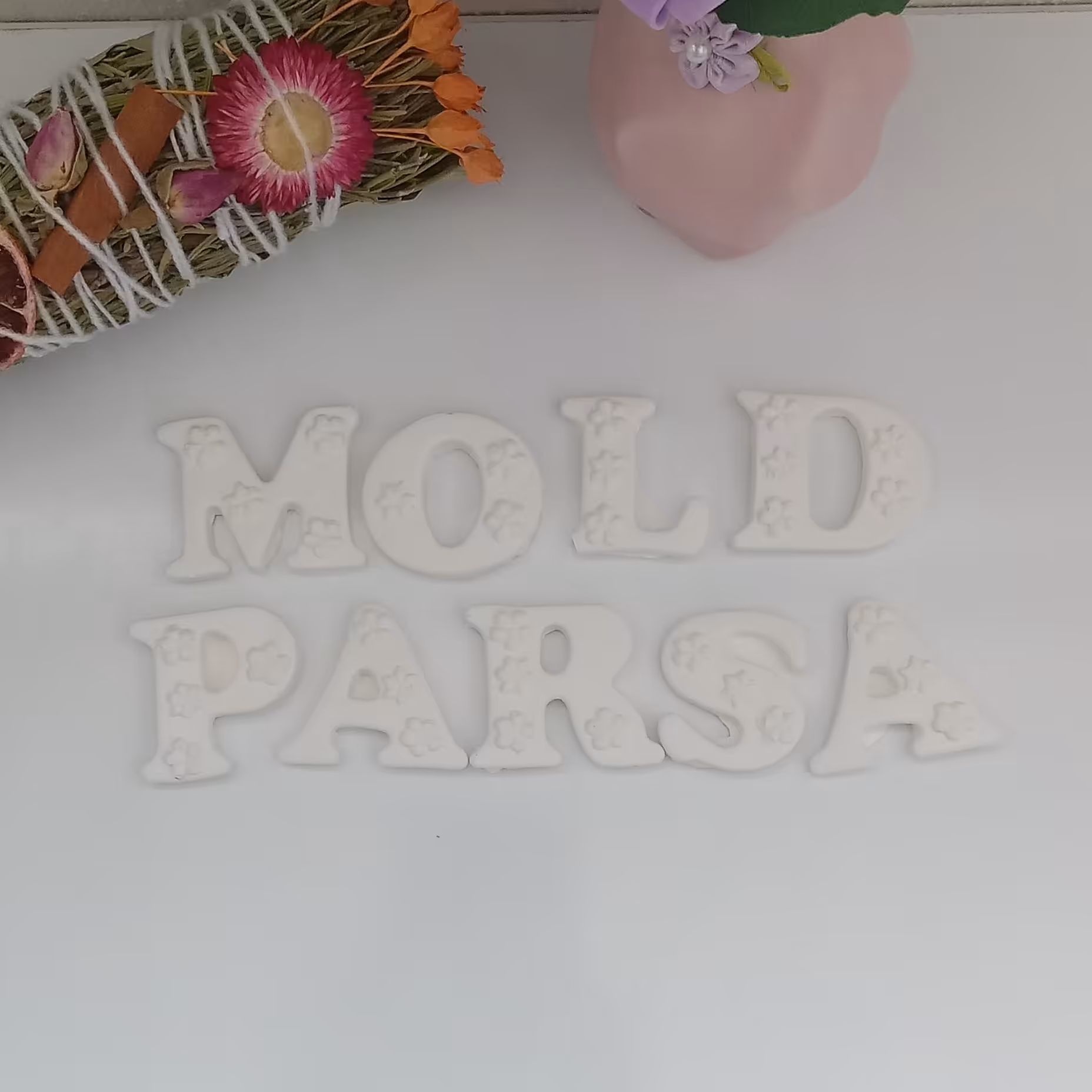 بیس خام  سری کامل حروف گلدار مناسب قالبگیری 