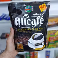 علی کافه بلک گلد وارداتی اصل40 عددی درجه یک بسیار با کیفیت اصل مالزی قهوه فوری علی کافه