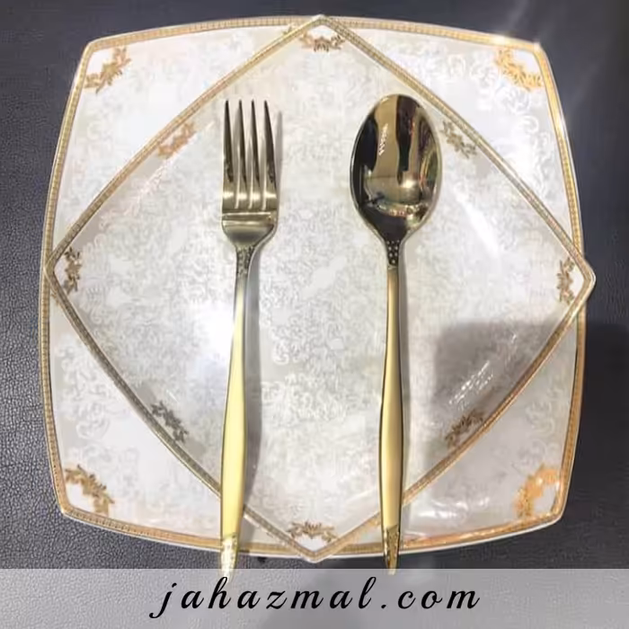 سرویس چینی پردیس طرح مروارید طلایی 30 پارچه کد 2005