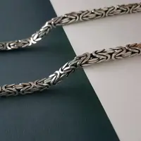 32-زنجیر نقره مردانه عیار 925 - 70 سانت -کرال ایرانی  - w37.5-3mm