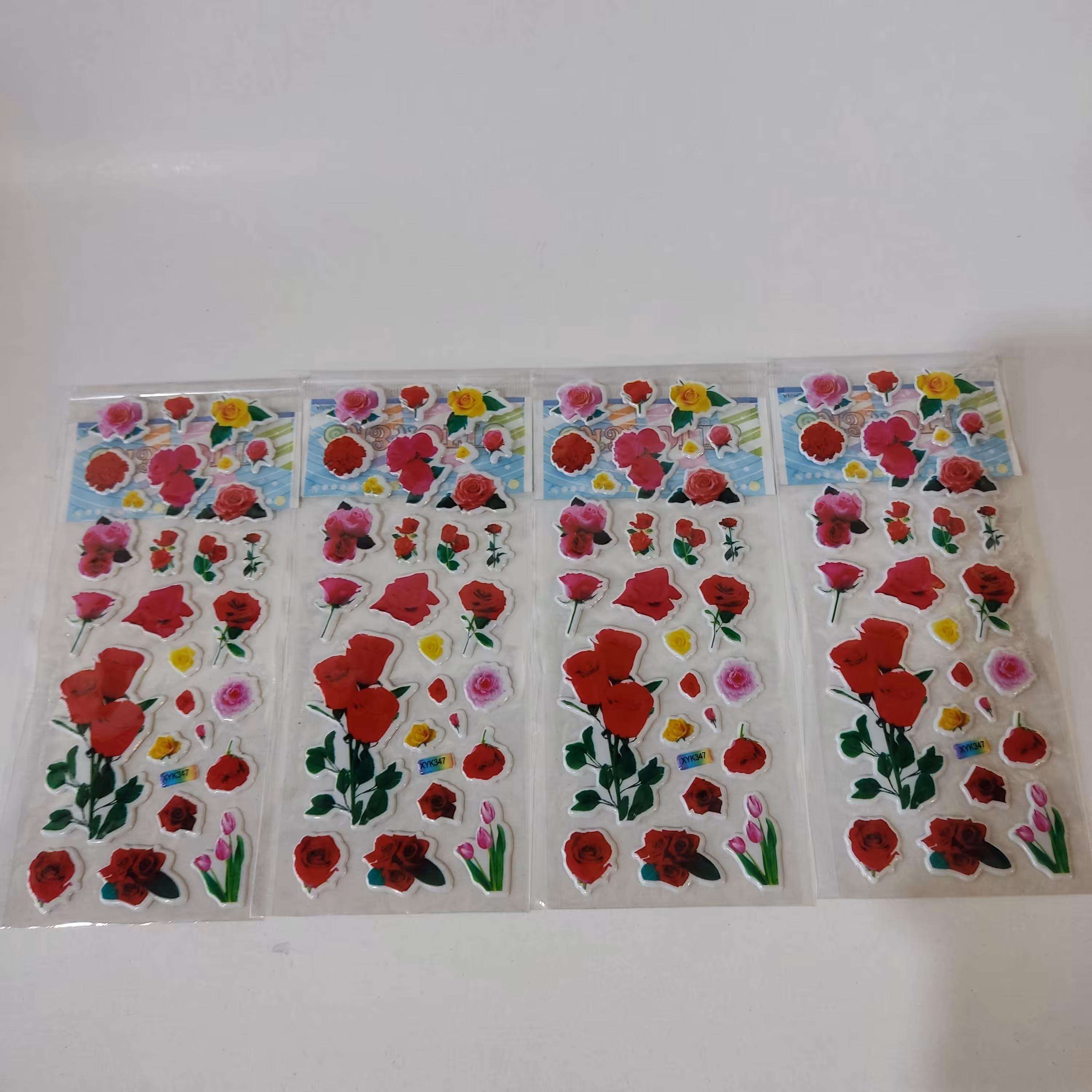استیکر پهن برجسته 28 تکه انواع گل