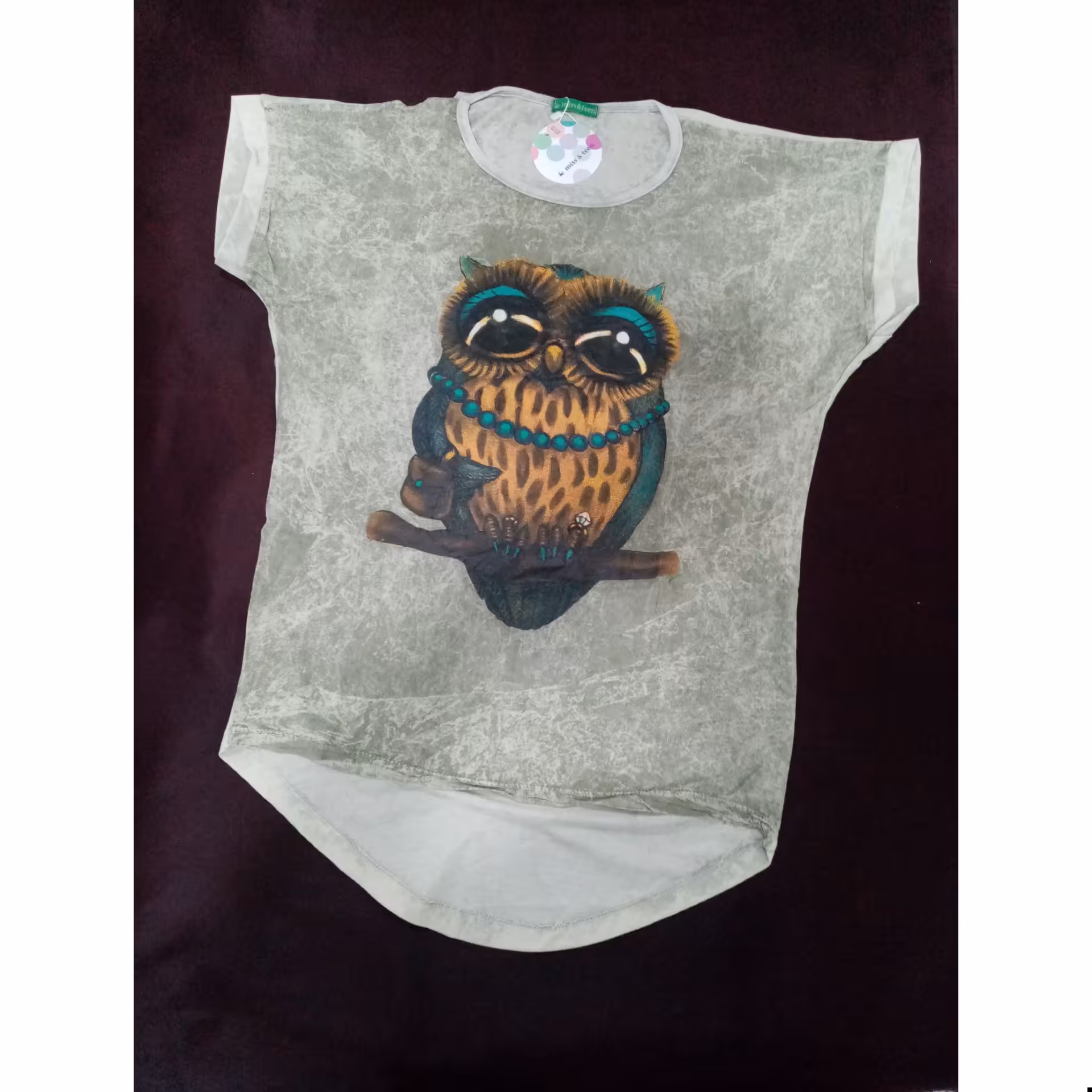 تیشرت نخی جغدی کد 6