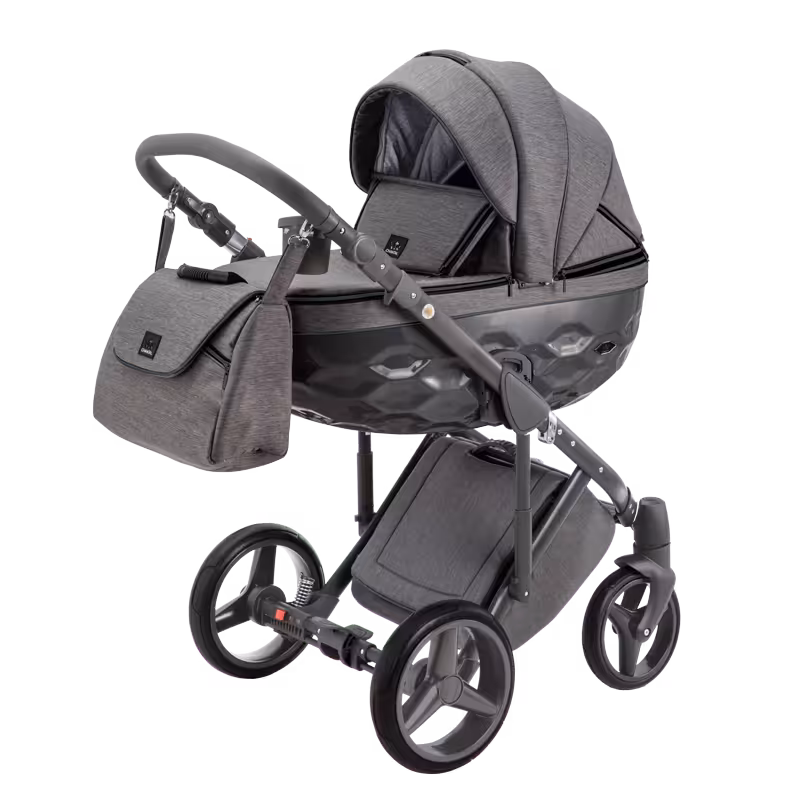 کالسکه آدامکس چانتال سوپر لوکس  جدید طوسی بدنه طوسی 4 تکه مدل چنتل     ADAMEX  CHANTAL / NEW 224