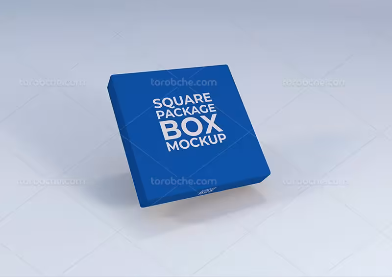 موکاپ PSD جعبه مربعی مقوایی | گرافیک با طعم تربچه