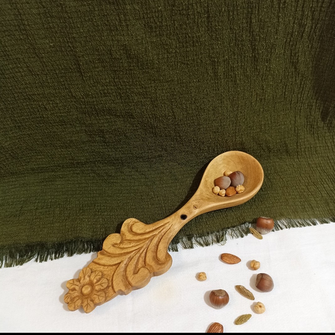 قاشق چوبی آجیل خوری منبت شده
