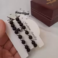 دستبند ست مهره اونیکس و حدید رنگ ثابت استیل دخترانه پسرانه مناسب هدیه ولنتاین عید دستبندست گالری زریلیجات 