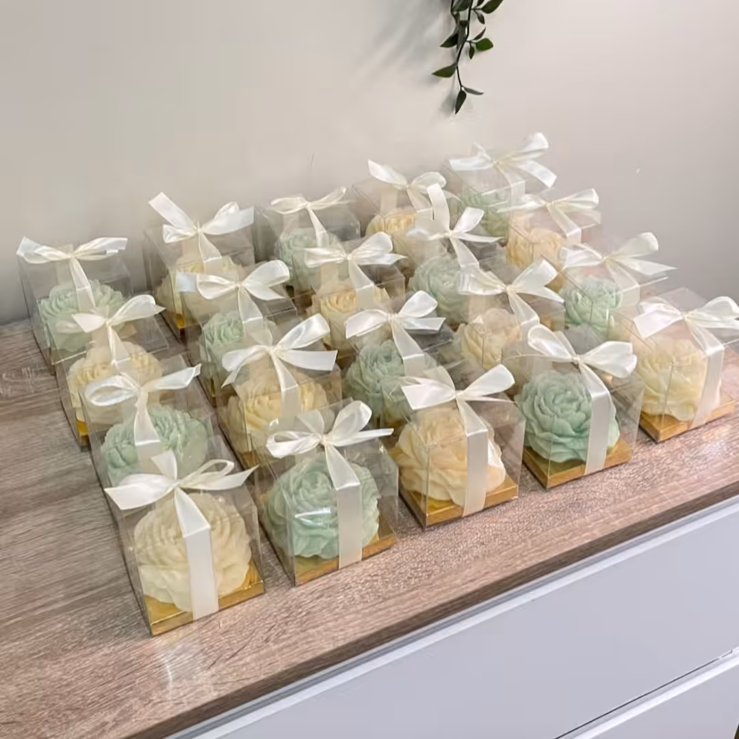 شمع گل الاله با لیبل و بسته بندی