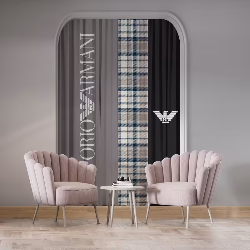 پرده پانچی برند سایز 140 در 280 کد 050