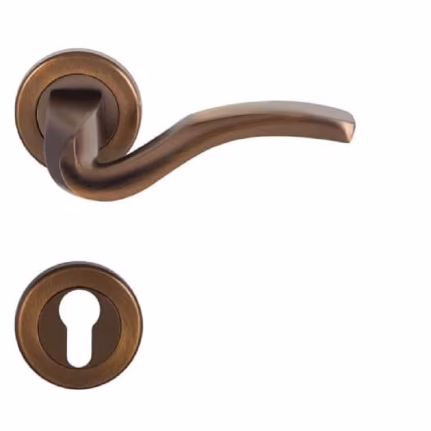 دستگیره درب دوتیکه رزت کد   575 رنگ نسکافه ای - دستگیره در