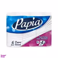 دستمال حوله ای کاغذی پاپیا (Papia) مدل Super Strong بسته 6 عددی