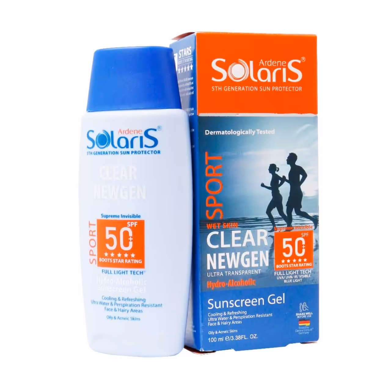 ژل ضد آفتاب SPF50 اسپرت کلیر نیوژن سولاریس آردن 100 میلی لیتر