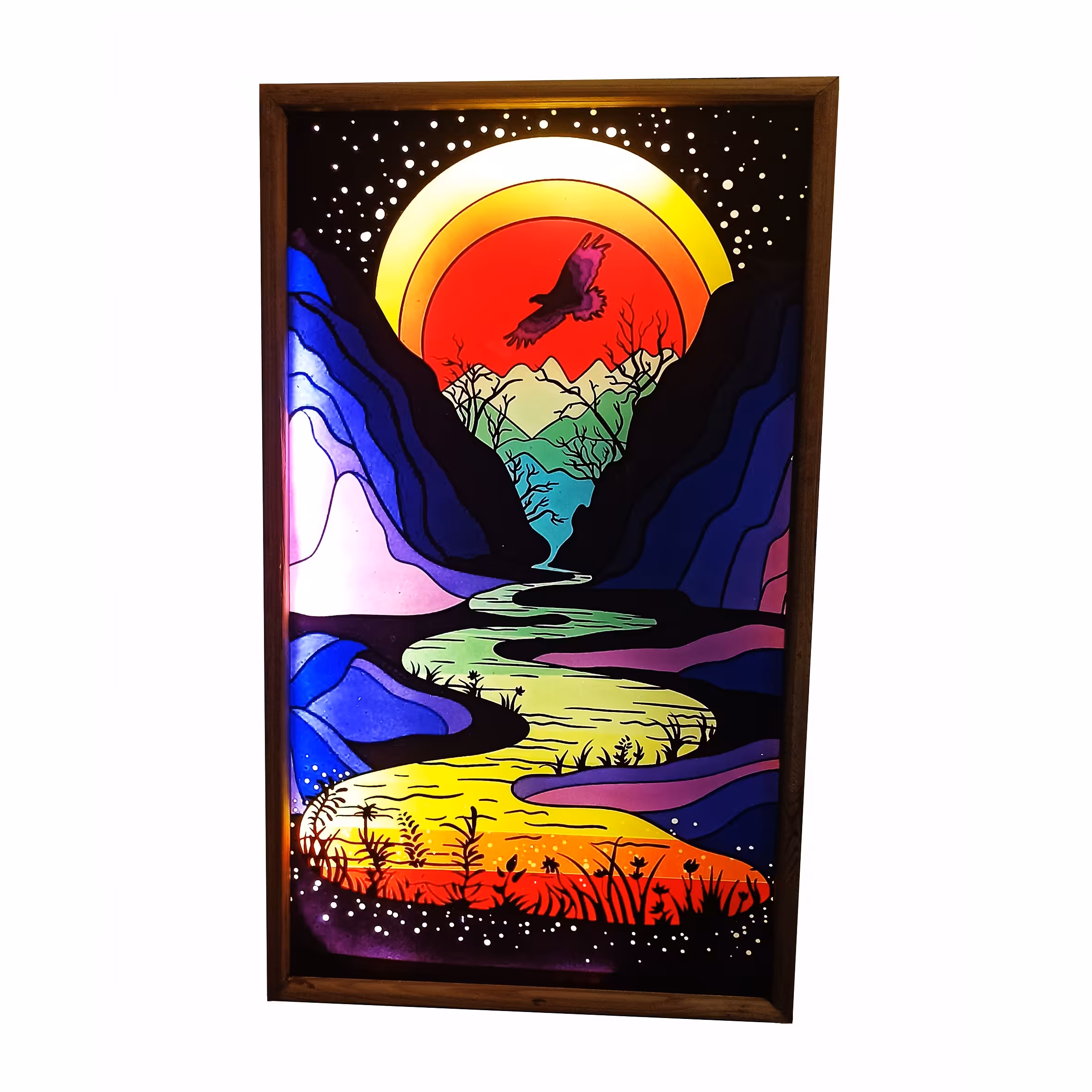 تابلو نوری شبخواب دره پرنده رودخانه  32در52