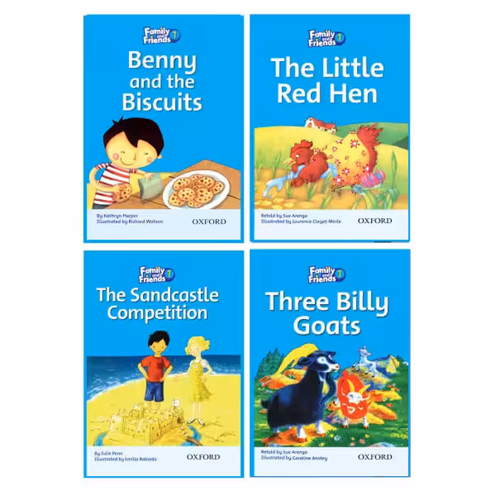 کتاب Family and Friends1 Readers اثر جمعی ازنویسندگان انتشارات اکسفورد 4جلدی